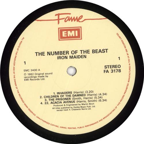 Iron Maiden The Number Of The Beast UK vinyl LP album (LP record